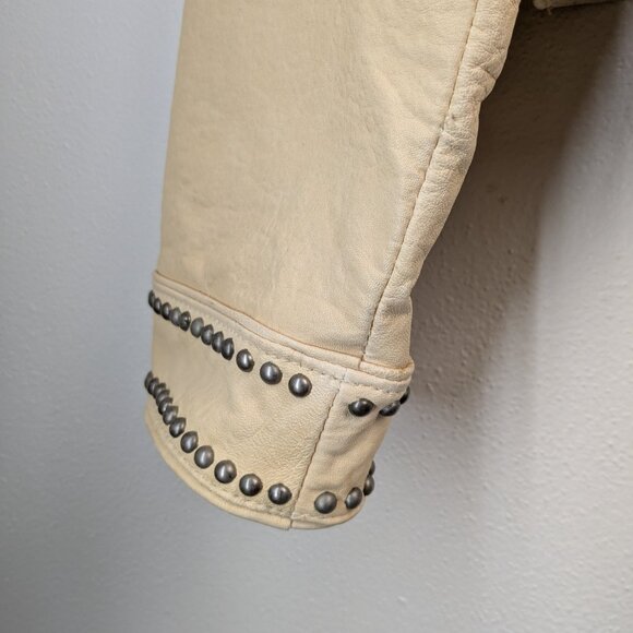Double D Ranch XL Studded Leather Jacket in Bone - Picture 9 of 16
